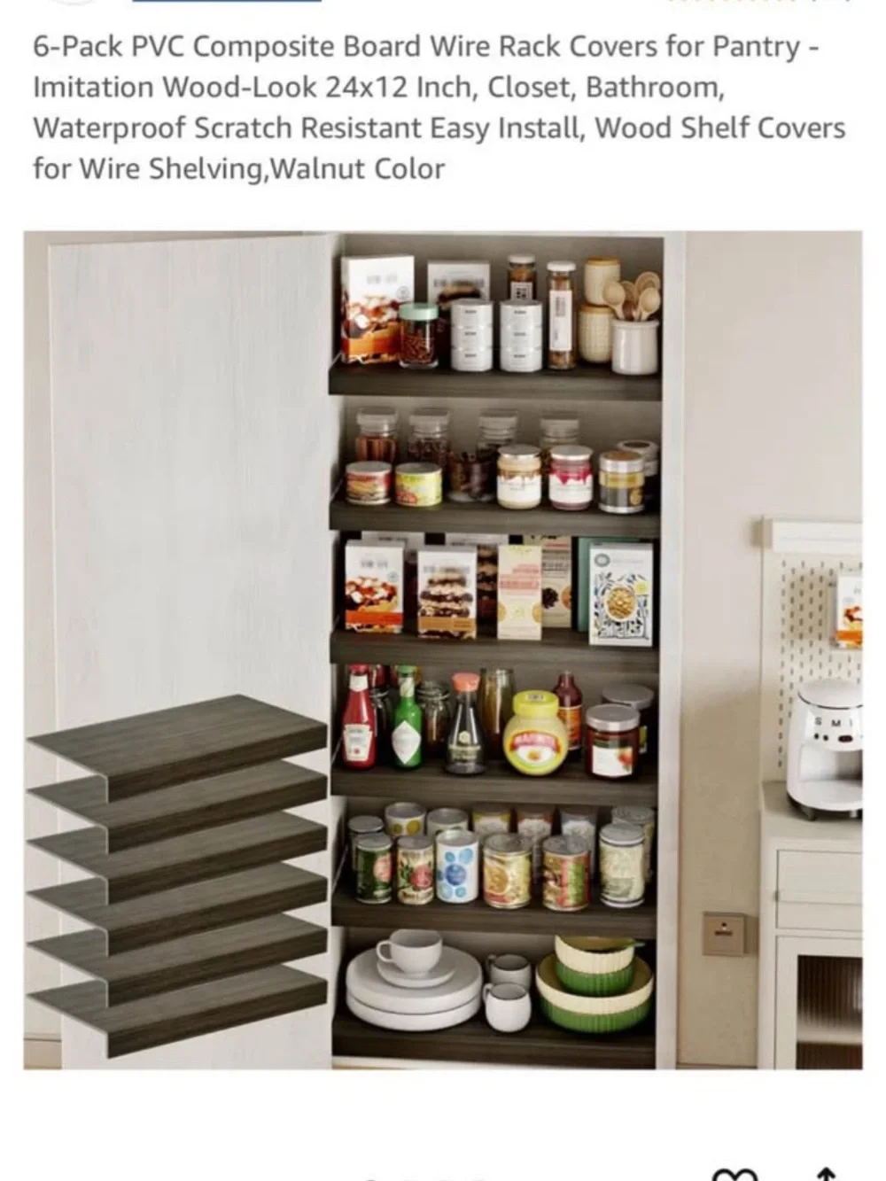 Wood Grain Shelf or Floating Shelf - Dark Walnut Finish